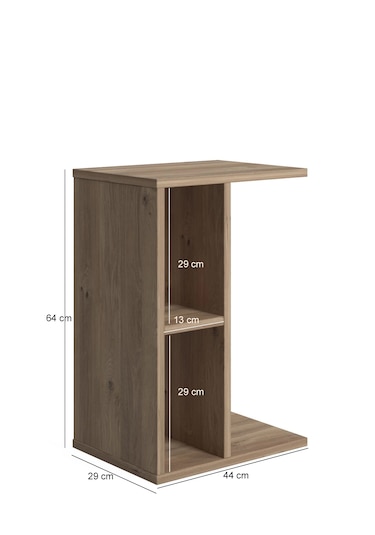 Raflı Yan Sehpa Koltuk Sehpası C Sehpa Zigon Sehpa Servis Sehpası Atlantik Çam