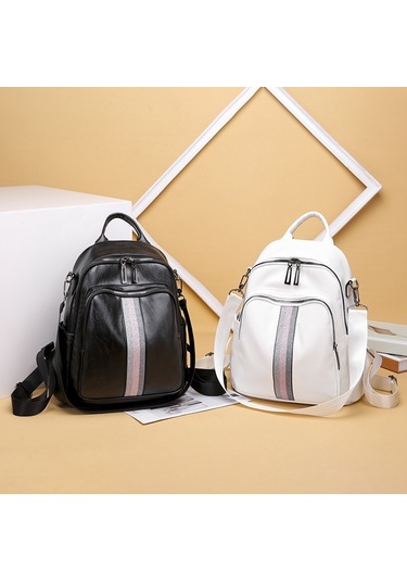 Lebıhmurah Wbp1538 Basit Şerit Sırt Çantası Su Geçirmez Çanta Kolej Tarzı Gençlik Öğrenci O Seyahat Sırt Kadın Sırt Çanta 47797239 Çok Renkli