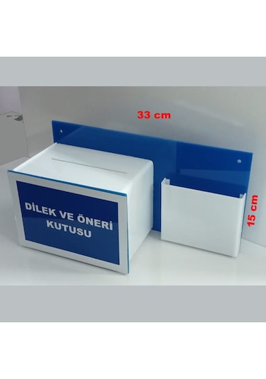 Pleksi Mavi Beyaz Dilek Öneri Kutusu