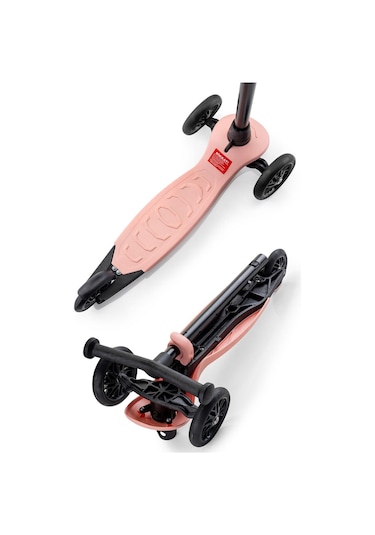 Wellgro Turbo 3 Tekerli Yükseklik Ayarlı Scooter, Pembe Pembe