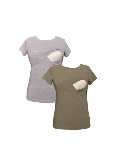 Luvmabelly Myra2503 2505 Emzirme Tshirt Seti-haki