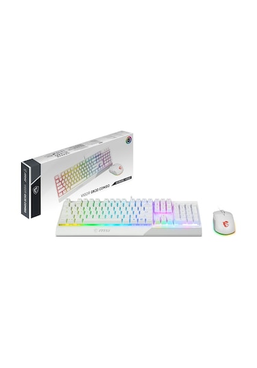 MSI GG Vigor GK30 Combo White RGB Türkçe Klavye Mouse Set