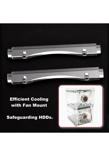 Novahub Akrilik Sabit Disk Rafı - 6 Katmanlı, 4-10 Yuva, Hızlı Kurulum Soğutmalı, Dıy Dostu