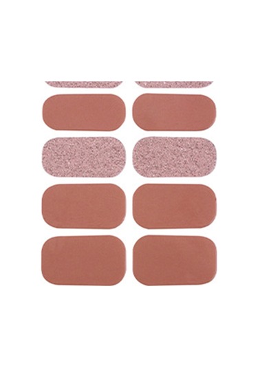 Suntek Tırnak Törpüsü + Yapıştırma Oje Çıkartmaları Kahverengi 16'lı