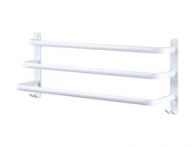 Fortunelane 3 Katlı Banyo Bez Tutucu, Kaliteli Alüminyum, Delme Yok Kurulum, Su Geçirmez, Çok Fonksiyonlu Beyaz Takım Beyaz