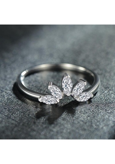 Altın Modian 925 Ayar Gümüş Eşkenar Dörtgen Aaa Temizle Cz Taç Moda Altın Renk Parmak Yüzük Kadınlar İçin Güzel Düğün Takısı