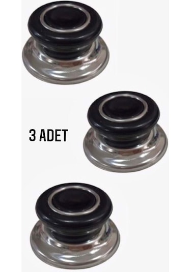 Doğuş Mutfak 3 Adet Siyah Tüm Tencere Tava Kapaklarına Uygun Bagalit Tepe Cam Tencere Kapağı Kulpu