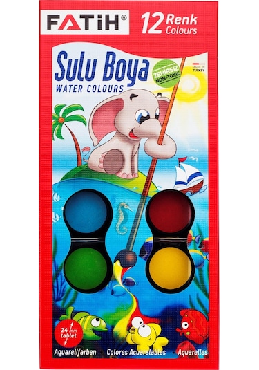 Fatih Kırtasiye 12'li Kuruboya + suluboya + pastelboya + keçeli Kalem
