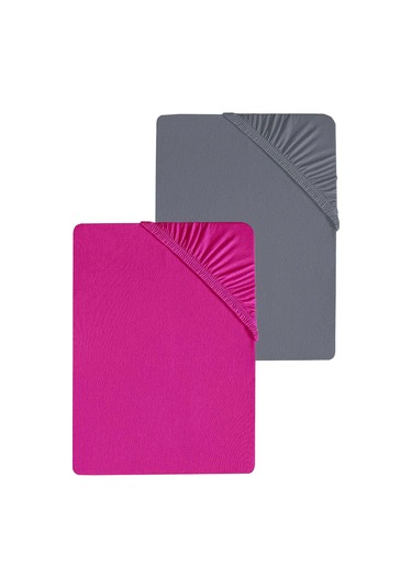 2 Adet Düz Pamuklu Tek Kişilik 80 X 200 X 30 Cm Lastikli Penye Çarşaf Renkli