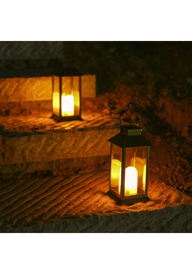 Tomshine Led'ler Ile Tomshine Güneş Enerjili Fener Işıkları Siyah