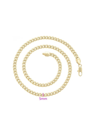 Klasik Gurmet Zincir Kolye 14 Ayar Altın Kaplama / 50 Cm Gold