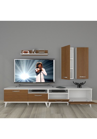 Decoraktiv Eko 5220d Slm Retro Tv Ünitesi Tv Sehpası Beyaz - Ceviz