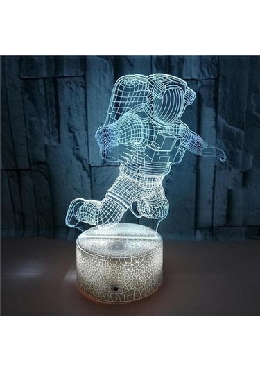 Goldenqian Akrilik 3d Lamba Illusion Yaratıcı Astronot Led Nightlight Çocuk Çocuk Yatak Odası Uyku Işıkları Ev Dekorasyonu Için Hediye Masa Lambası, B-16 Renkli Uzaktan Kumandalı Rwa310 Siyah