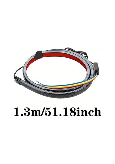 Xuweiwei 51.18inch Renkli Led Araç Şerit Işığı Karbon Fiber Led Spoiler Işık Universal Araç Kuyruk Kanat Dekorasyon Işık Şeridi Pilsiz