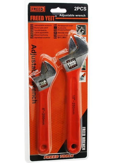 2pcs Set 8 İnç-200mm - 10 İnç-250mm Kurbağacık Anahtar Seti 5