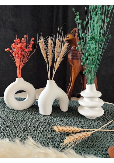 Minimal 3'lü Vazo Vazo Seti Özel Günler Için Çoklu Paket 5 Set, 15 Parça Vazo Içerir Çok Renkli