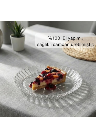 Selen Concept Güneş Model Cam Tabak 6'lı Set