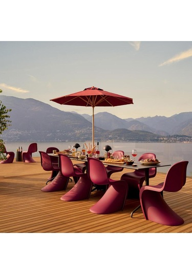 Vitra Panton Sandalye, Verner Panton Tasarımı, Modern Tek Parça Plastik Sandalye Bordo
