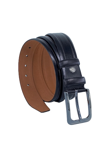 Siyah Hakiki Deri Desenli 3.5 Cm.lik Klasik Kemer - 200-61 001