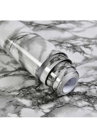 Opulentliving Mermer Desenli Pvc Kendinden Yapışkanlı Duvar Kağıdı - Mobilya Yenileme İçin Su Geçirmez 5m