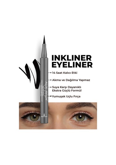 Alix Avien Uzun Süre Kalıcı Suya Dayanıklı Ve Yumuşak Uçlu Siyah Göz Kalemi Inkliner Eyeliner Black