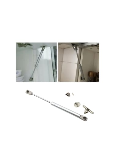 3 Lü Dolap Kapak Pistonu Mutfak Dolabı Gazlı Amortisör 100n 27cm Metalik Gri