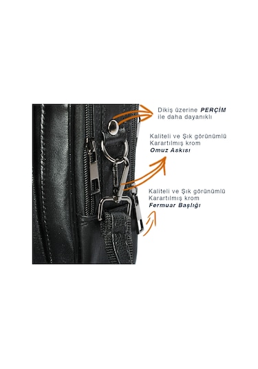 Bay Pablo C60 Hakiki Deri Çelik Kasalı Orta Boy Erkek El Çantası Siyah