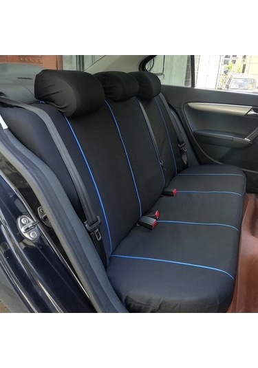 Novahub 9 Adet Dört Mevsim Evrensel Koltuk Örtüsü Araba Kürk Kapakları Mavi Renkli Seti, Evrensel Yastık Minderi Diğer
