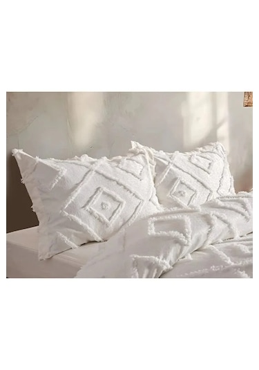 Iskandinav Ekru Çift Kişilik Yatak Örtüsü 240 X 250 Cm Ve 2 Adet Yastık