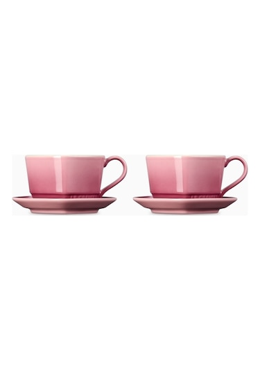 Le Creuset Kalp Şeklinde Seramik Kupa Ve Tabak Seti 2 Li Rose Quartz