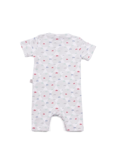 Boumini Bebek Kısa Kollu Şort Tulum Arabalar Doğal Pamuk - Renkli Çok Renkli