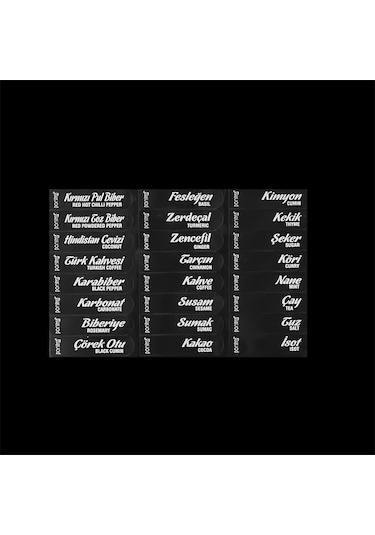 Porsima Simple 1168 Random 12'li Standlı Kendinden Yapışkanlı Kaşıklı Kapaklı Baharatlık Saklama Kabı Seti - Beyaz Beyaz