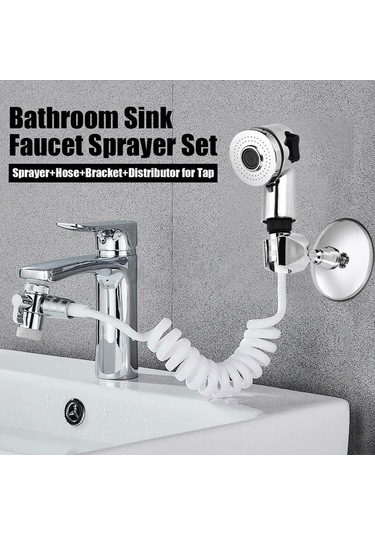 Novahub 4 Adet Ev Banyo Lavabo Musluğu Püskürtücü Seti, Duvara Montaj Kolay Kurulum, Uzatma, Meme Duş, Vantuzlu Diğer