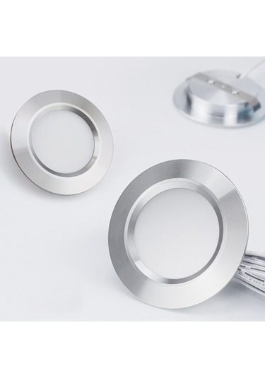 Symbee Gömülü Led Dolap Lambası 3w 3000k Isık 12 Adet Smd2835 Işık Demeti 120 Açılı Beyaz Alüminyum Kasa 55-60mm Delik Uyumlu Dolap/şifonyer/showcase Için Beyaz