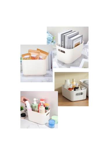 Meleni Home 4'lü Organizer Kutu Seti - 4 Lt Çok Amaçlı Düzenleyici - Dekoratif Saklama Kutusu