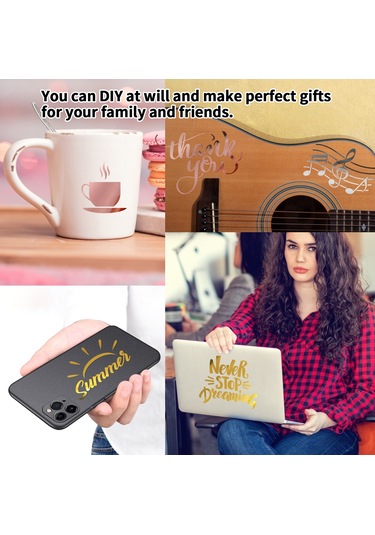 Qingmipy Altın Pvc Vinil Folyo 30x100cm - Kırıcı, Transfer Eliptik - Bardak, Cam, Posteri, Ev Dekorasyonu İçin Dıy El Sanatı Malzemesi Altın