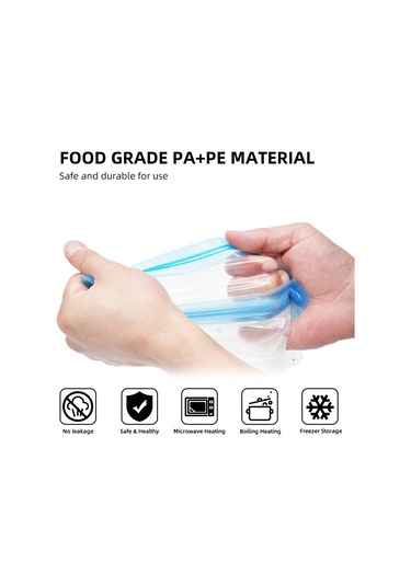 Qingmipy 35 Parça Vakumlu Saklama Poşeti Seti - 3 Boyut, El Pompası Ve Klipsler İle Taze Gıda Koruma