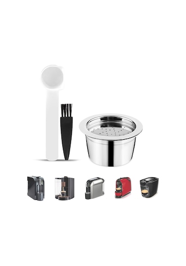 Xiyyadms Paslanmaz Çelik K-fee Makineleri İçin Yeniden Doldurulabilir Kahve Kapsülü - Fırça Ve Kaşık Hediyeli