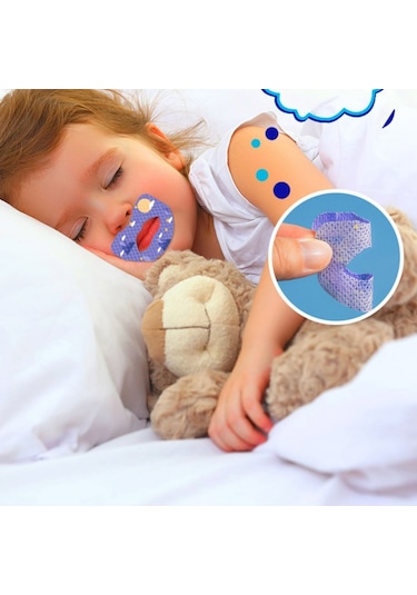 Sones 30 Adet / Kutu Fawnmum Ağız Solunum Yaması Gece Durdurucu Horlama Yaması Anti-horlama Kapalı Ağız Yaması, Renk: Çocuk Mavisi