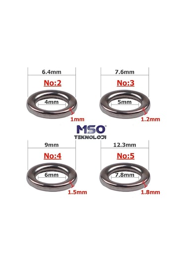 MSO Olta Balıkçılık Paslanmaz Çelik Solid Ring Halka Jig Asist