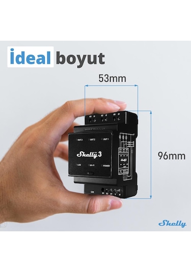 Shelly Pro 3 Dın Ray 3 Kanal Akıllı Röle