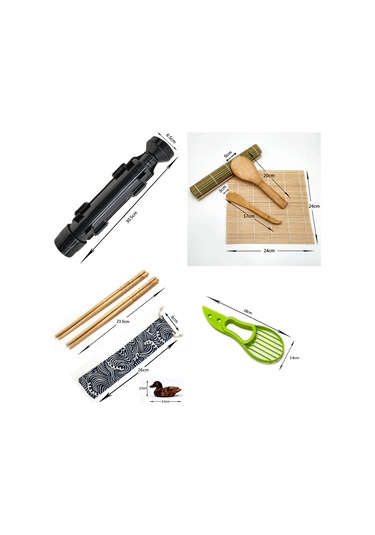 Qingmipy Ev Yapımı Sushi Seti - Profesyonel Ve Yeni Başlayanlar İçin 16 Parçalı Tam Sushi Yapım Kiti, Bambu Malzemeli Çok Renkli