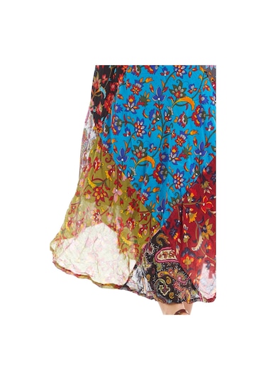 Kırmızı Patchwork Vual Yazlık Elbise