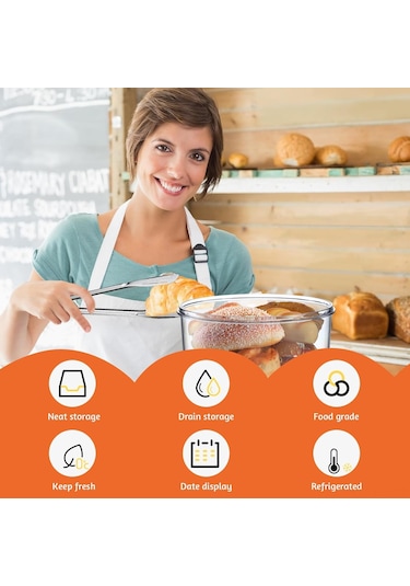 Xindoker Keskin Taşınabilir Pet Cam Renkli Ekmek Depolama Kutusu + Paslanmaz Çelik Ekmek Kapağı Seti - Taze Tutma Özelliği İle Ev Yapımı Ekmek, Pastalar İçin Şeffaf
