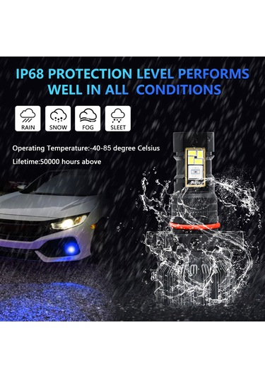 Padalink Rgb Araba Sis Lambası, Ip68 Su Geçirmez, Bluetooth App Kontrol, İphone/android Uyumlu, 5202 Arayüzü, 8000lm, Çiftli Paket