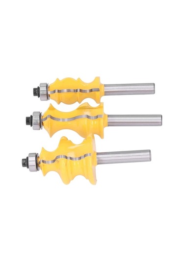 Besthome1 3'lü Yüksek Performanslı Ahşap Şekillendirme Freze Uç Seti, 8mm Sap Çapı İle Pürüzsüz Kesim