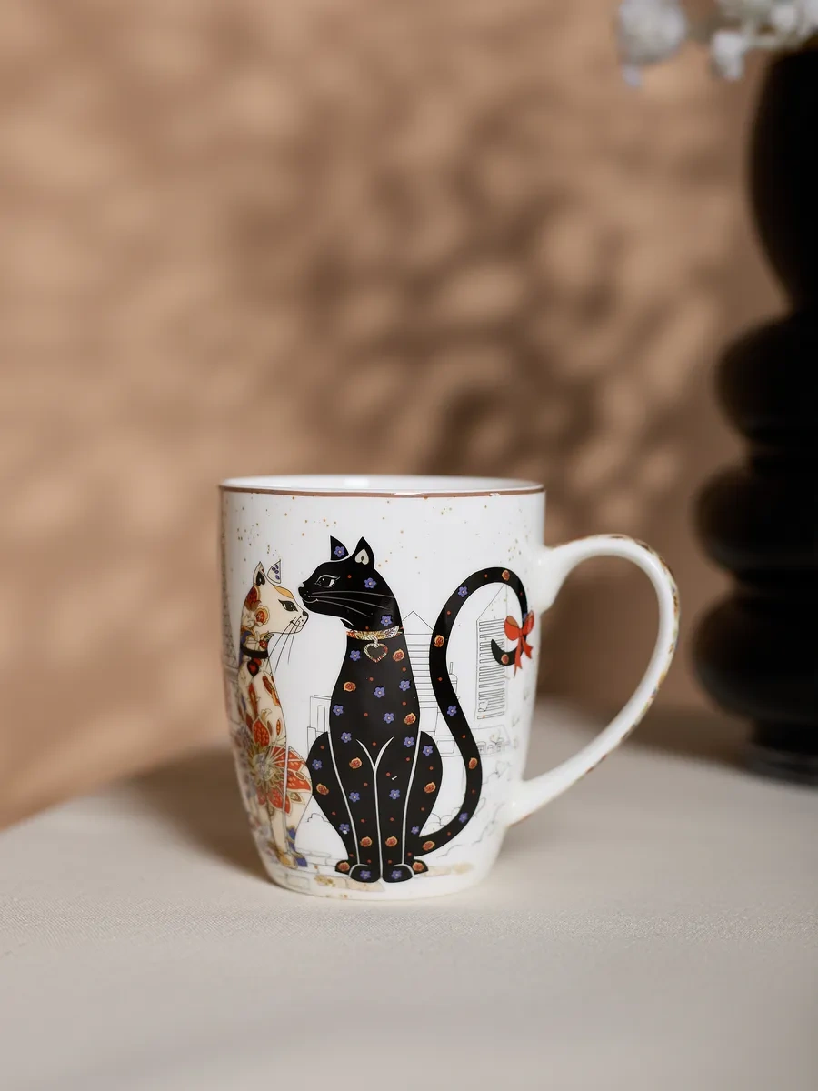 Lefard "paris Kedileri" Porselen Çay Ve Kahve Bardağı 400 Ml 159077508 Siyah