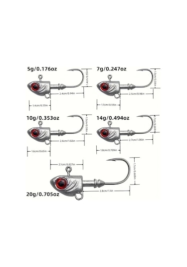 Fochsia 20g 0.705oz 20 Adet Parlak Kırmızı Gözlü Titreşimli Yem Taze Ve Tuzlu Su Balıkçılığı İçin