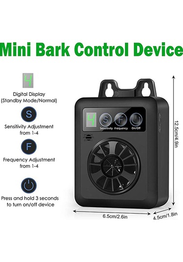 Köpekler İçin Akıllı Havlama Önleyici Cihaz Kapalı Açık Siyah