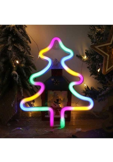 Tongxida Noel Duvar Işıkları, Ağaç Renkli Monte Süsler, Neon Işıkla Aydınlatma Diğer